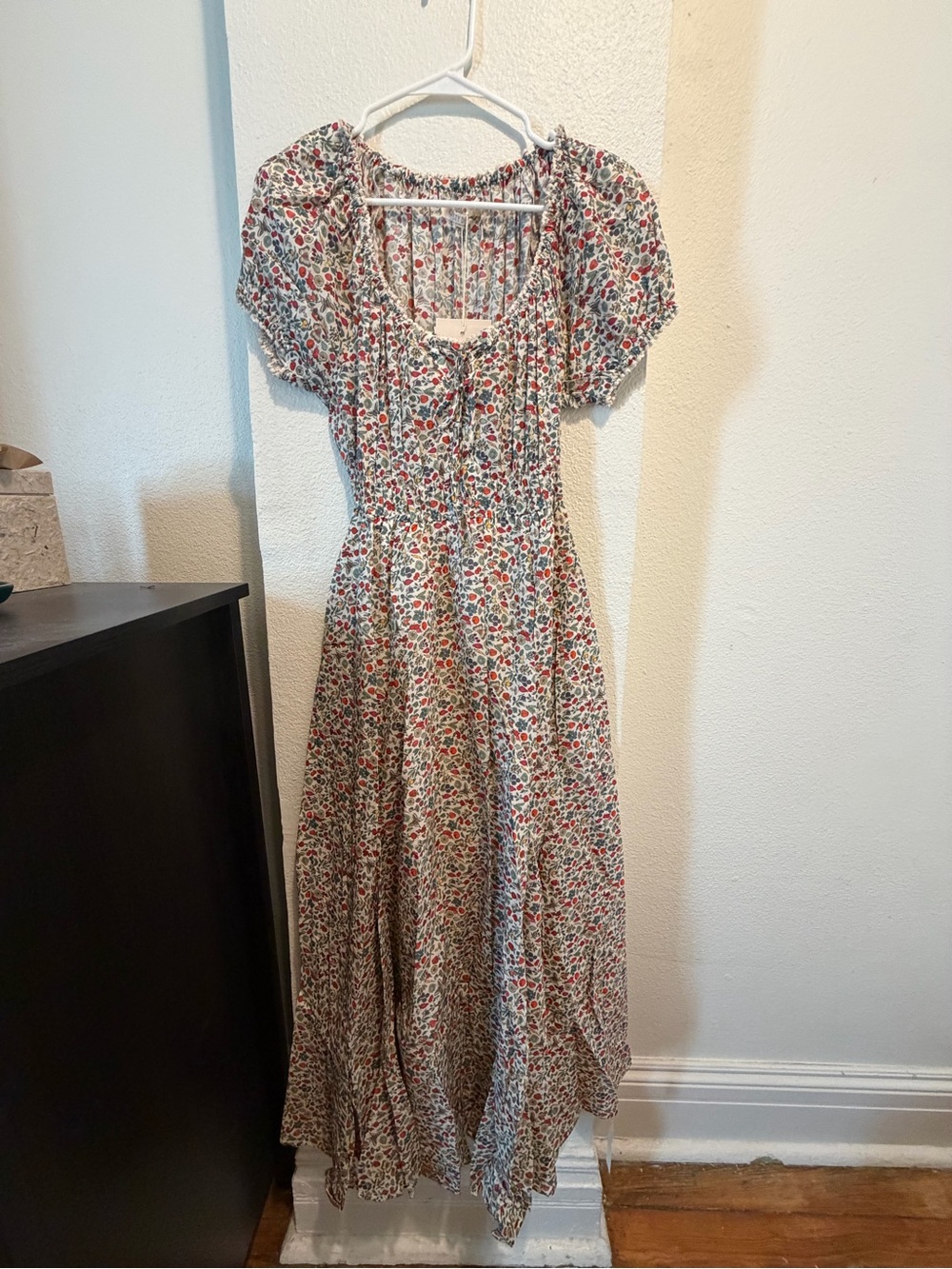 Christy Dawn Cream Maxi Dress with Red Floral Print - Picture 7 of 8